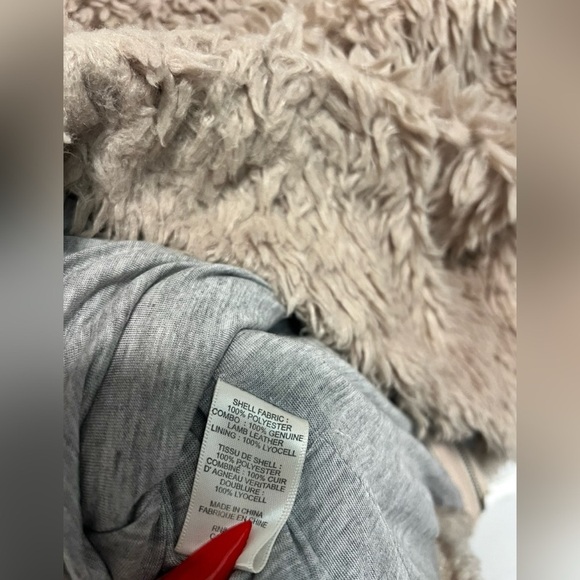 REBECCA TAYLOR FAUX FUR BOMBER JACKET BEIGE SIZE L $440 TRENDING - Picture 5 of 6